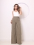 MODAS DOMI Calça Pantalona Lisa Com Bolsos Laterais Botões em Gabardine Cintura Alta Elegante 8447 - loja online