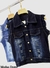 Modas Domi Jaqueta Jeans Feminina Desfiada Estilo Descolado Moderna Fechamento em Botão 0918