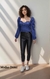 Modas Domi Camisa Feminina Jeans Estilo Ciganinha Manga Longa Descote Coração C106