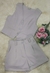 Modas Domi Conjunto Feminino 2 Peças Luis Twill Colete e Shorts Meia Coxa Moderno Moda Verão LT203 na internet