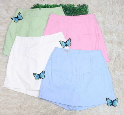 Modas Domi Shorts Saia Tecido Amarante Estilosa Tendência de Moda 2025 213