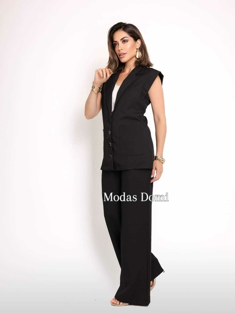 Modas Domi Conjunto Feminino Luis Twill Estilo Terno Elegante Sofisticado 861000