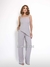 Modas Domi Conjunto Positano Calça Pantalona e Blusa Assimétrica com Alça Fina Elastano nas Costas Tendência 863000