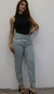 Modas Domi Calça Linho Estilo Cenoura Bolsos Laterais com Zíperes nas Pernas 8449 - loja online