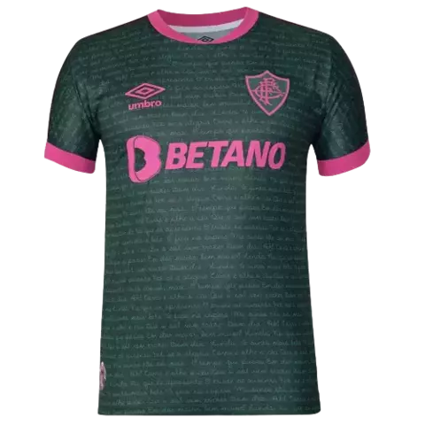 Camisa Masculina Umbro Fluminense III Torcedor 2023/2024 - Verde com detalhes rosa