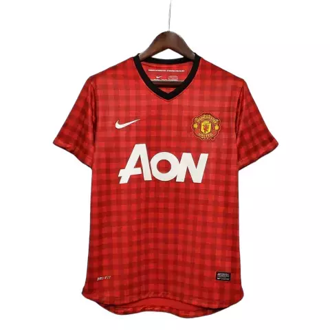 Camisa Manchester United Retrô 2012/2013 Vermelha Xadrez - Nike
