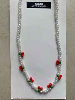 Collar perlas con dijes de cerezas - comprar online