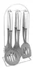 SET 6 UTENSILIOS HUDSON DE NYLON COLOR GRIS CON MANGO DE AC. INOX Y BASE COLGANTE