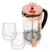 SET CAFETERA Y VASOS GOLD ROSE HUDSON