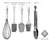 SET 5 UTENSILIOS HUDSON NYLON Y ACERO - Muzar
