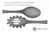 SET 6 UTENSILIOS HUDSON DE NYLON COLOR GRIS CON MANGO DE AC. INOX Y BASE COLGANTE - Muzar