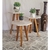Conjunto 3 Mesas Geométricas Off White com Pés de Madeira Geométricos Amêndoa - comprar online