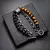 Pulseira Black Stone - Pedras Vulcânicas, olho de Tigre e Aço Inoxidável
