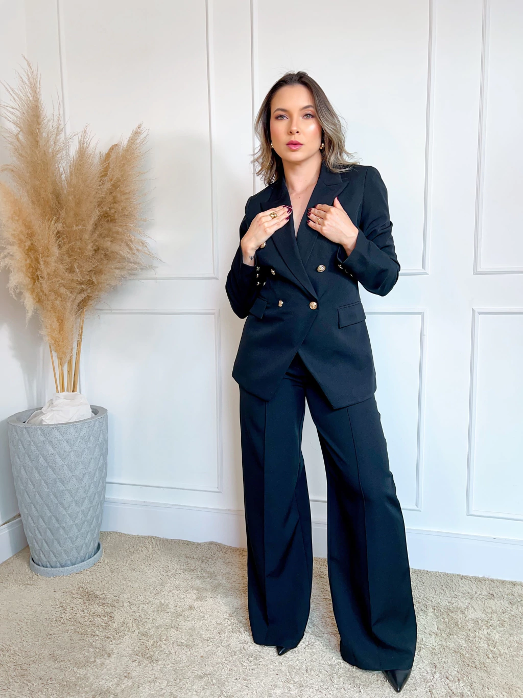 Blazer Alfaiataria Estruturado Preto