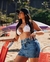 Mini Saia Jeans Feminina Cintura Alta com Cinto - Tam 42 - Marca Consciência Jeans