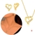 conjunto coração cravejado com micros Zircônia-banhado ouro 18K - comprar online
