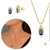 conjunto cravejado com micros Zircônia e Zircônia azul-banhado a ouro 18 K - comprar online