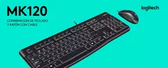 Teclado y Mouse c/Cable LOGITECH MK120 Negro