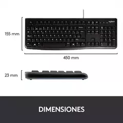 Teclado y Mouse c/Cable LOGITECH MK120 Negro - tienda online