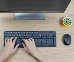 Teclado y Mouse Inalámbrico LOGITECH MK235 Negro - tienda online