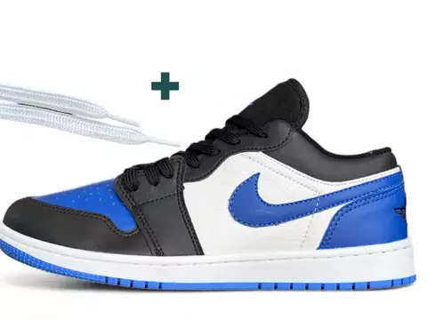 Jordan Low 1 'Preto Azul Sola Branca'