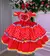 Vestido Bella Child Junino Caipira Luxo Bolinhas