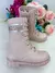 Bota/Coturno Nilqi Lara Cano Alto Rose Brilho