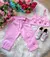 Conjunto Blogueirinha Sarja Coração Calça Rosa