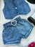 Conjunto Blogueirinha Jeans Inspiração Ana Castela - Boiadeira - Minúsculos Kids