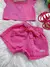 Conjunto Blogueirinha Sarja Shorts Rosa Chiclete - Minúsculos Kids