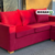 SOFA ESQUINERO QUEBEC 3 CUERPOS Y CAMASTRO C/ PATAS DE MADERA ROJO LANUS CONFORT - comprar online