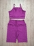 Conjunto de Bermuda Clássica Plus Size + Top Tina Aveludado de Compressão Roxo Fúcsia - Linha Premium - comprar online