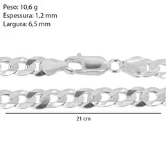 PULSEIRA PRATA 925 MASCULINA GRUMET FIO 6,5MM na internet