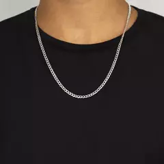 CORRENTE PRATA 925 MASCULINA GRUMET FIO 3,5MM
