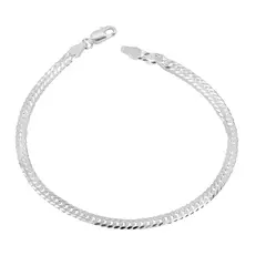 PULSEIRA PRATA 925 MASCULINA GRUMET FIO DUPLO 3,4MM 20CM na internet