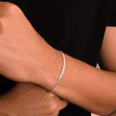 PULSEIRA PRATA 925 MASCULINA GRUMET FIO DUPLO 3,4MM 20CM