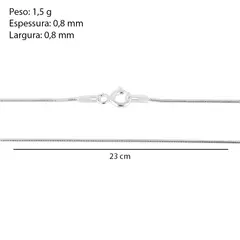 TORNOZELEIRA PRATA 925 RABO DE RATO 0,8MM 23CM - comprar online
