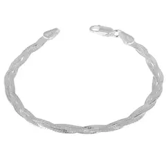 PULSEIRA PRATA 925 TRANÇADA 3 FIOS - comprar online