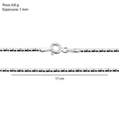Pulseira Corrente Prata 925 Catena Fina 1mm - comprar online