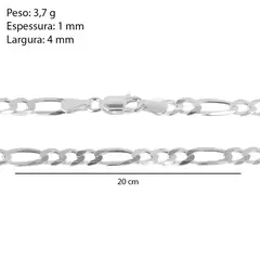 PULSEIRA PRATA 925 MASCULINA 3X1 FIO 4mm 20cm - comprar online
