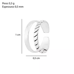 Piercing Prata 925 Fake Dois Elos Trabalhado - comprar online
