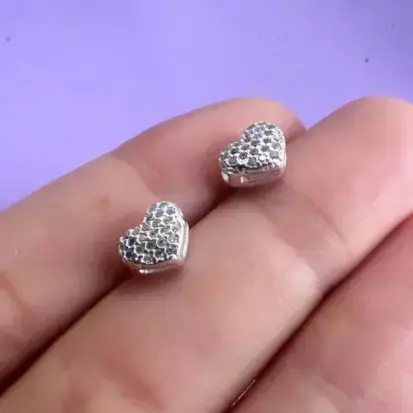 Brinco Prata 925 Coração Zircônia