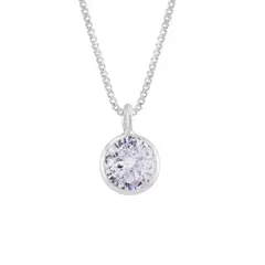 COLAR PRATA 925 REDONDO PONTO DE LUZ ZIRCÔNIA CRISTAL - comprar online