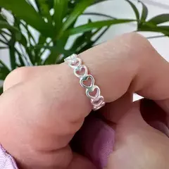 ANEL PRATA 925 ELO CORAÇÕES