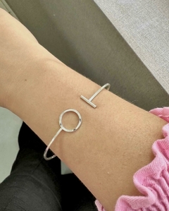 BRACELETE PRATA 925 CIRCULO E PALITO