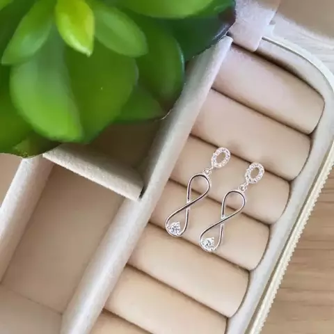 Brinco Prata 925 Infinito Zircônia