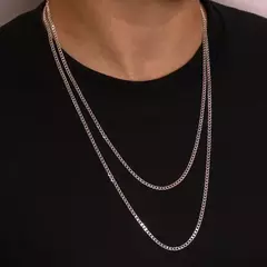 Corrente Masculina Prata 925 Grumet 3mm Largura