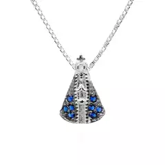 Colar Prata 925 Pingente Nossa Senhora Cravejado 0,8mm - comprar online