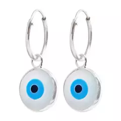Argola Prata 925 Olho Grego 11mm - comprar online