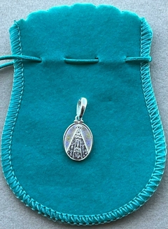 PINGENTE PRATA 925 MEDALHA OVAL NOSSA SENHORA APARECIDA